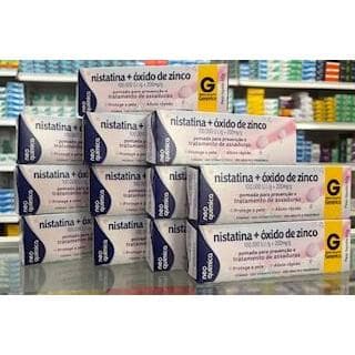 Kit 12 Pomada Assadura Nistatina + Óxido de Zinco 60gr cada- Proteção e Tratamento- Pratico para Carro e Viagem