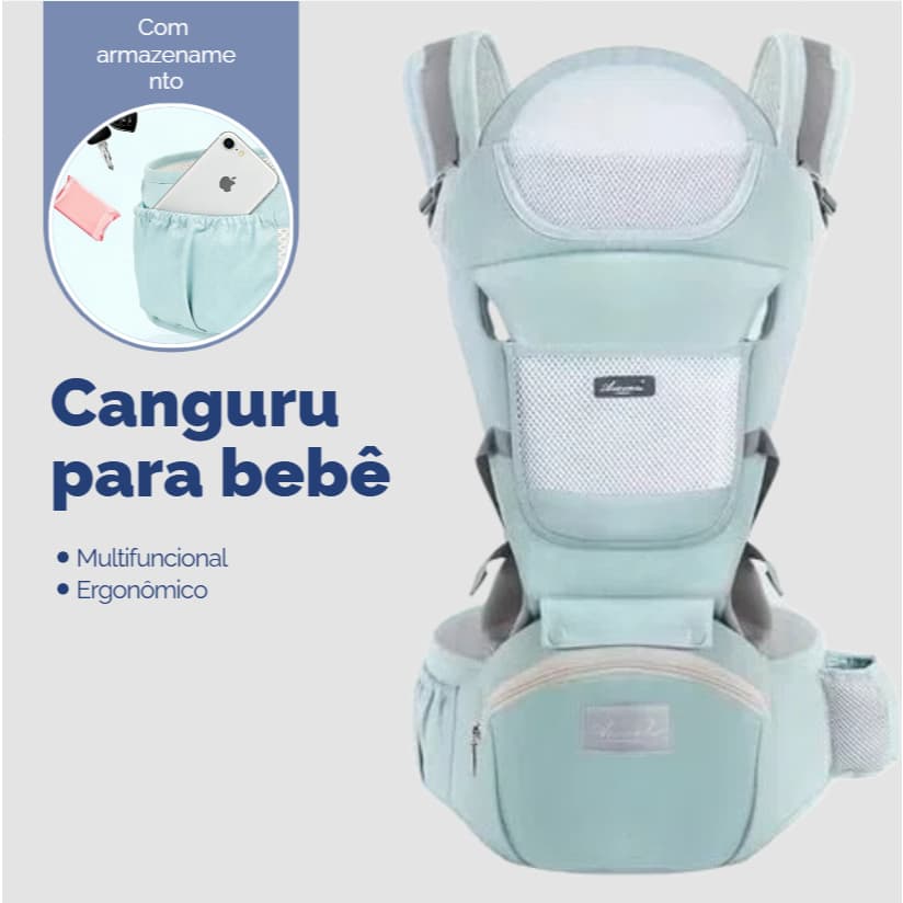 Canguru com Banco de Cintura Ergonômico, Diversas Opções de Cor