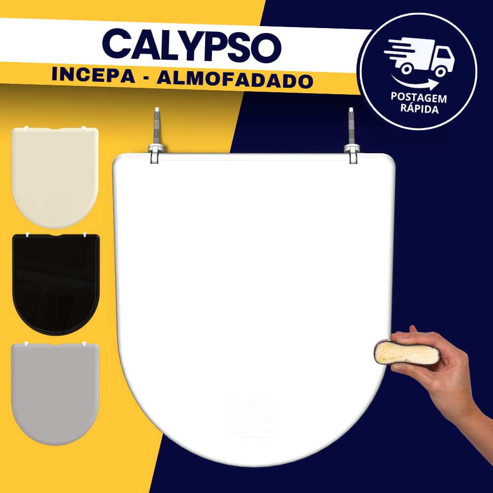 Tampa Assento Vaso Sanitário Calypso Incepa Almofadado Luxo Durín
