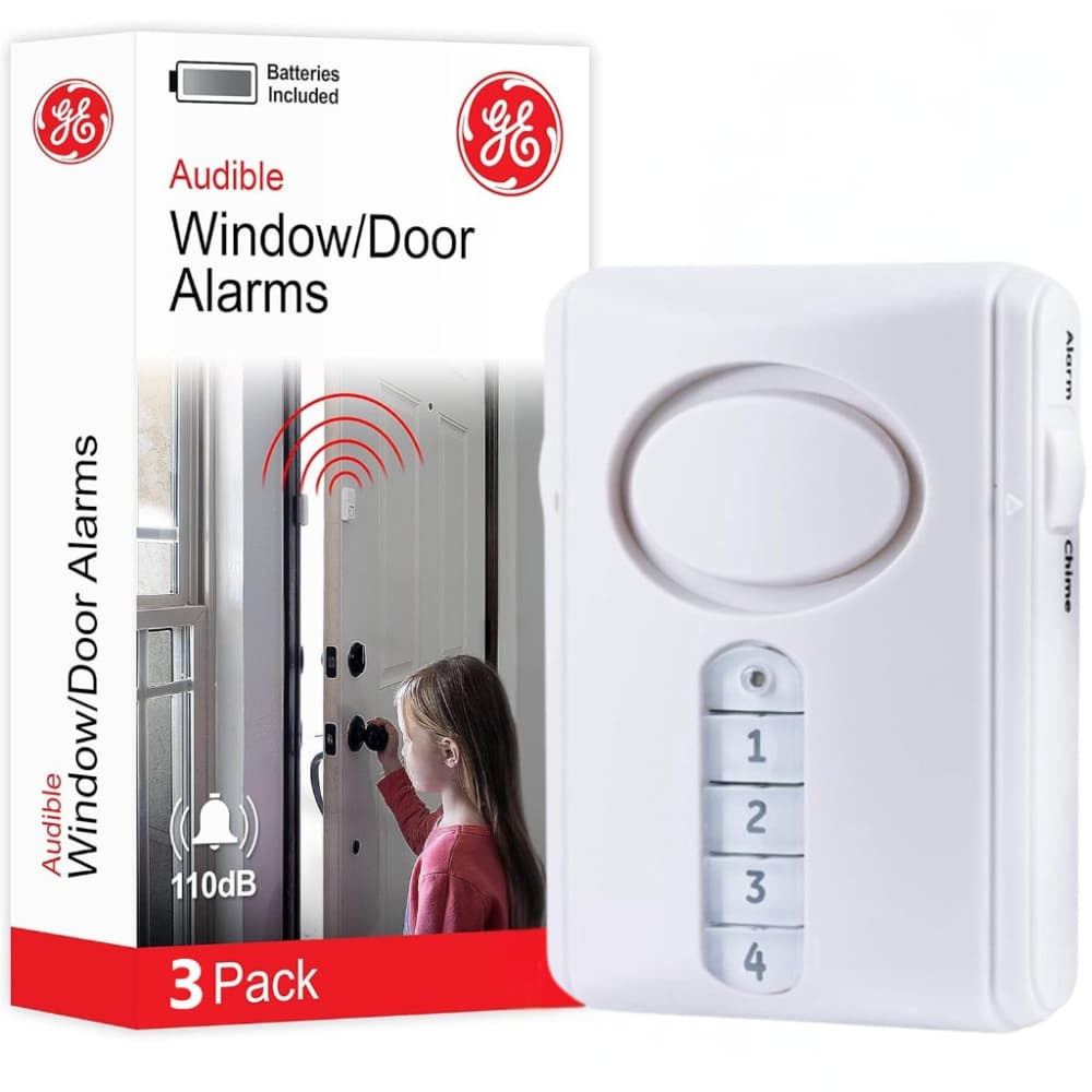 Kit Alarme de Segurança Central com Senha Alarme de Porta e Janela sem Fio GE 41001 120db