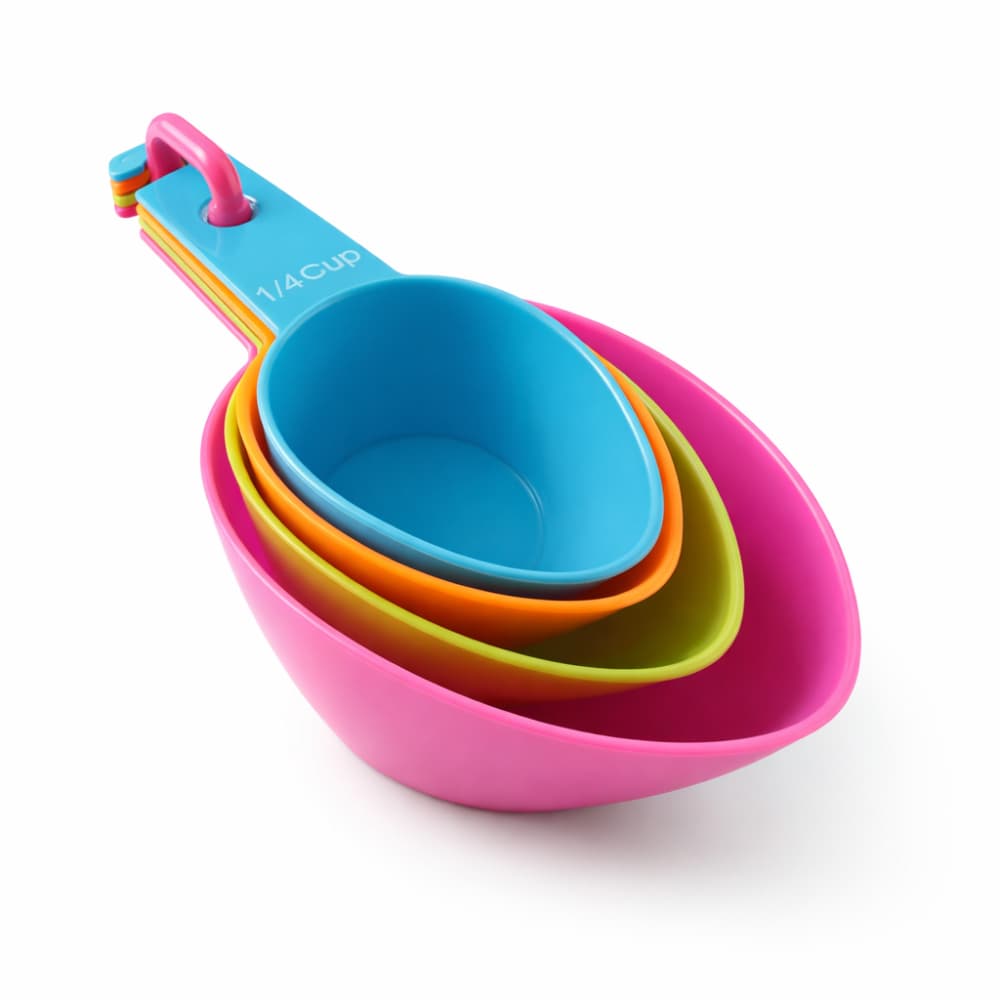 Kit 4 Colheres Medidoras Coloridas para Cozinha Conjunto Medidores Culinários Medidas Precisão P/ Receitas Confeitaria