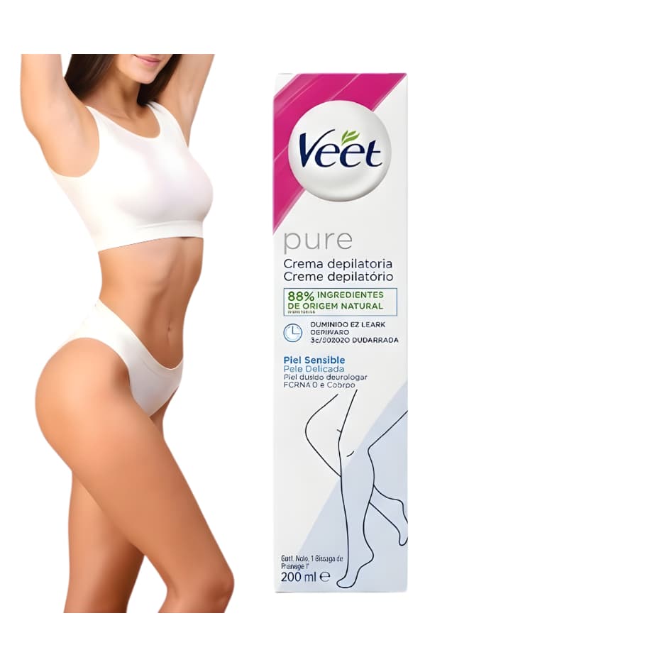 Creme Depilatório Corporal Veet 200ml para Peles Delicadas - Envio Imediato