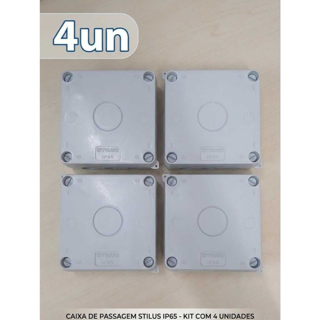 KIT 4 Caixa Plástica Organizadora de Proteção Câmera C/ Vedação Stilus Branca IP65  10X10X7