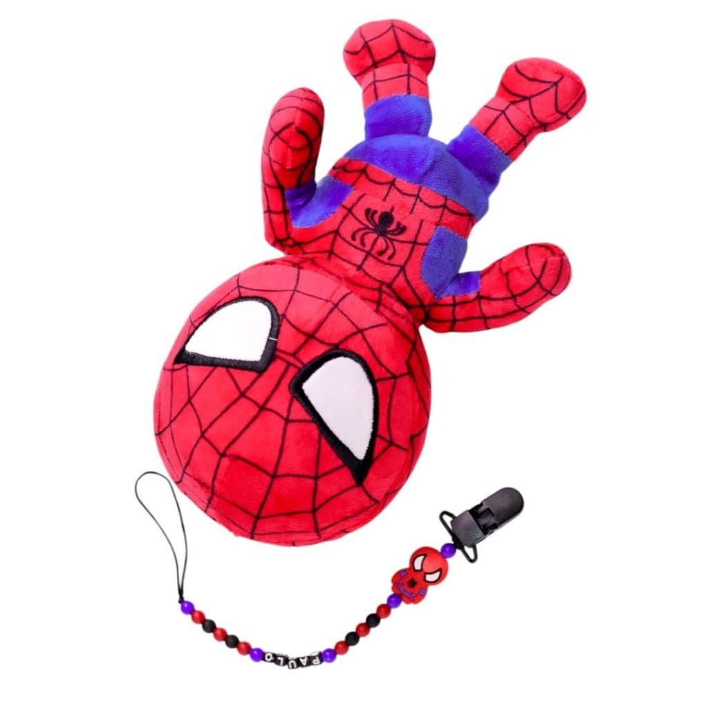 prendedor de chupeta homem aranha