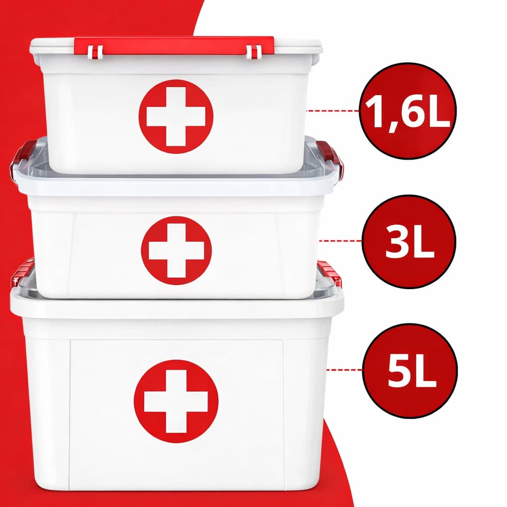 Caixa Organizadora Primeiros Socorros Grande com Maleta Remédio Multiuso com Trava Lateral
