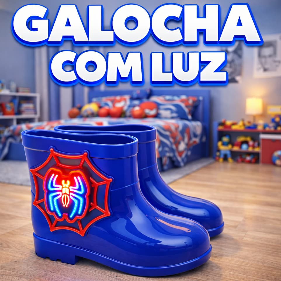 Galocha Led menino Infantil Masculina Cano baixo Impermeável Menino