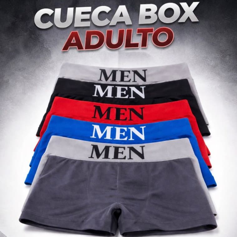 Kit Cuecas Boxer Adulto Sem Costura Microfibra