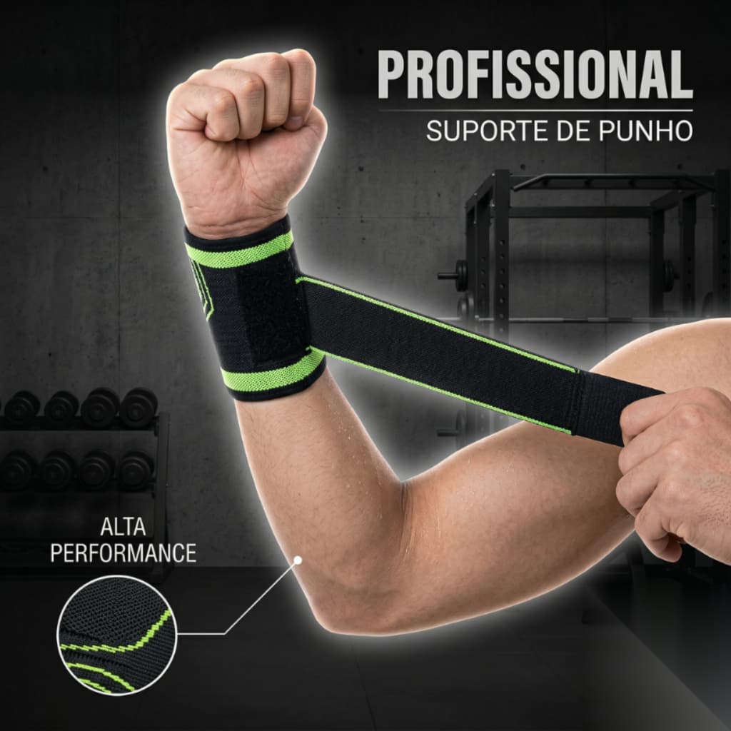Munhequeira de Compressão Profissional Ajustável Academia Crossfit Suporte de Punho JNJS