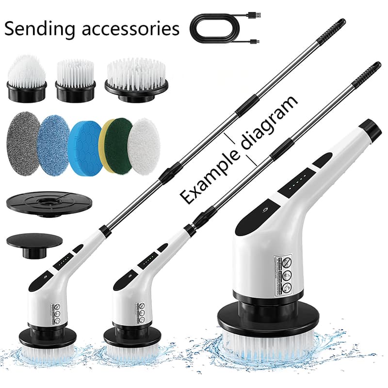 Escova De Limpeza elétrico Ajustável Janela Banheiro e Cozinha 9 em 1 Recarregável -D10
