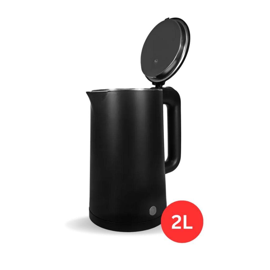 Chaleira Elétrica Inox 2L Preta 110v 220v Ferve Água Rápido Automática Chá Café