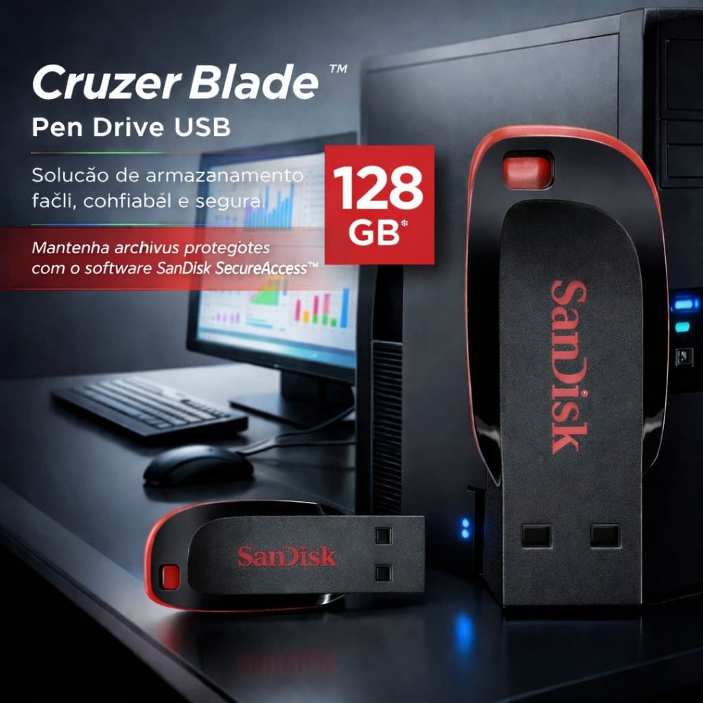 PenDrive USB Flash Drive 128GB 64GB Alta Velocidade Armazenamento Pen Drive