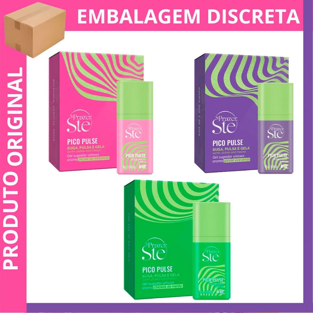 Pico Pulse INTT Gel Sugador Pulsa, Treme e vibra Gel Excitante Melancia Prazer Ste 16g