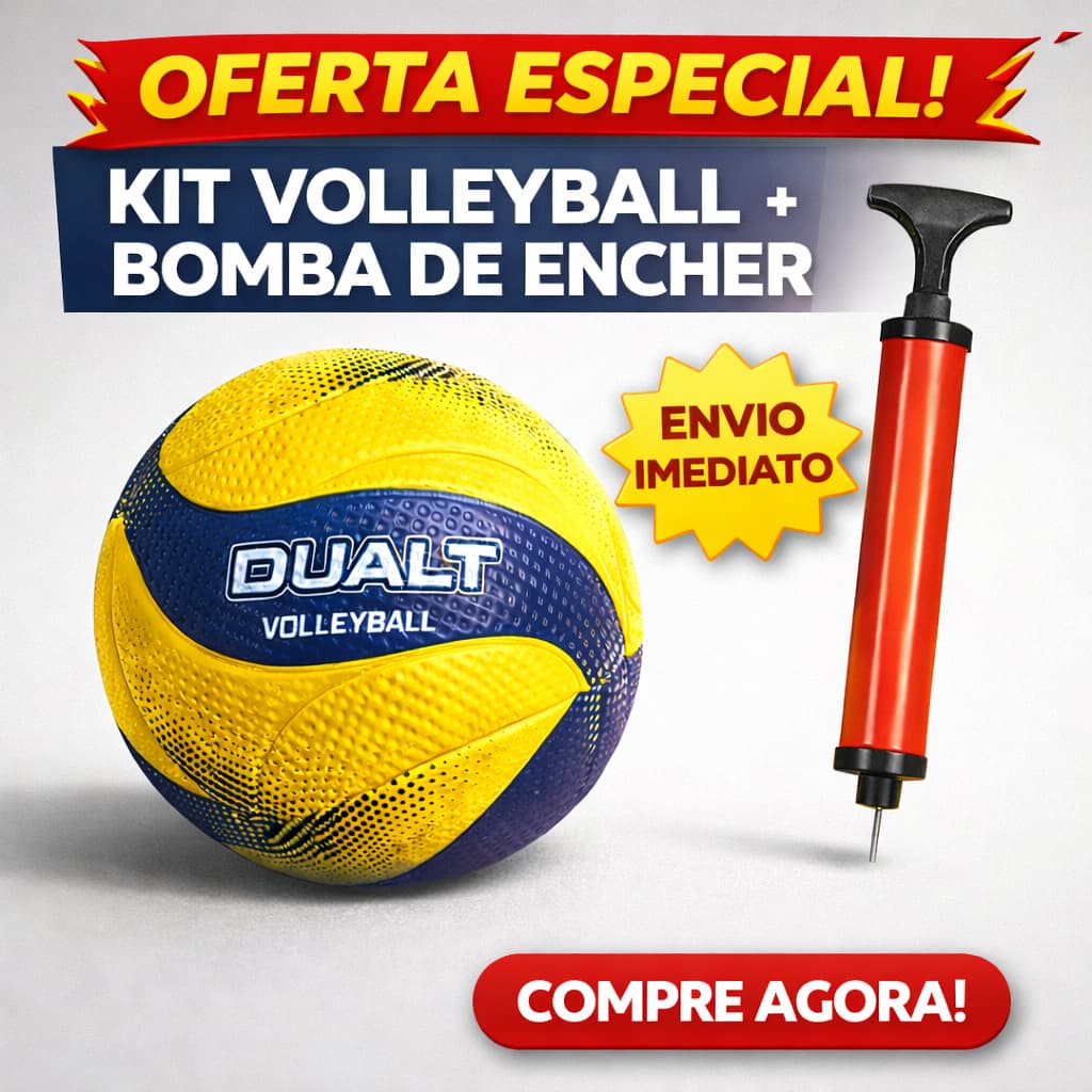 Bola de Volei Dualt VP200 SoftMax Microfibra Profissional Quadra Areia Com ou Sem Bomba Para Encher