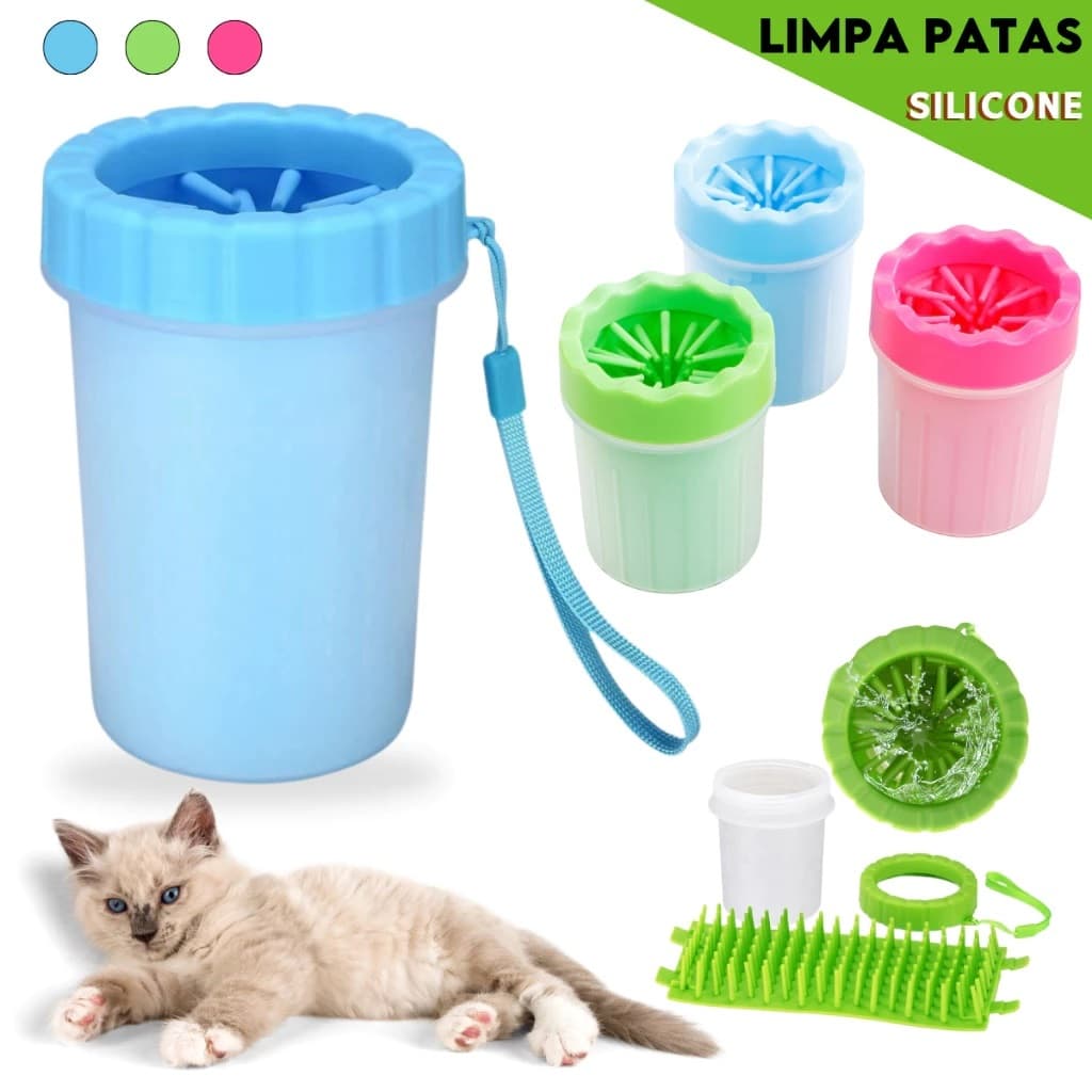 Limpa Patas Para Gatos e  Cães Em Silicone Copo Limpador Banho Lava Pata - Nosso Lar