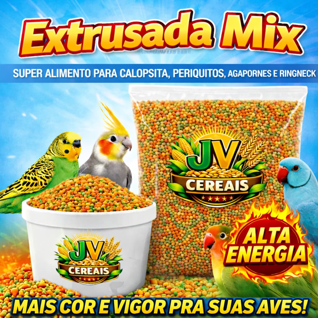 Ração Extrusada Premium 2kg para Calopsita e Ring Neck