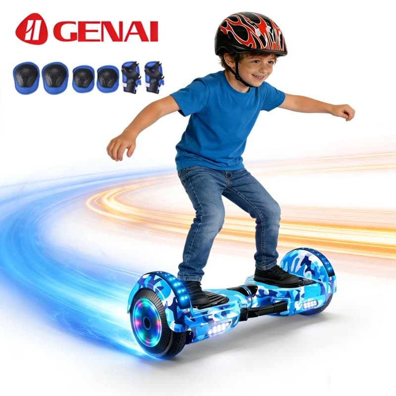 Hoverboard Infantil 6,5" - Skate Elétrico com LED Bluetooth e Bateria Potente para Crianças Seguras