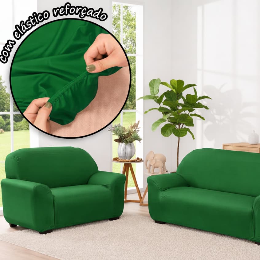 Capa de sofá 3 e 2 Lugares Coladinha em Malha Gel