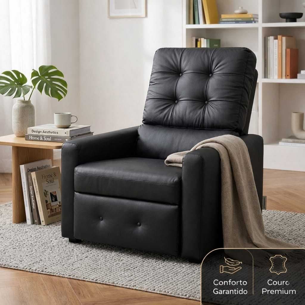 Poltrona do Papai Paris Reclinável Confortável Sala Luxo Descanso  Amamentação Estofada Ergonômica