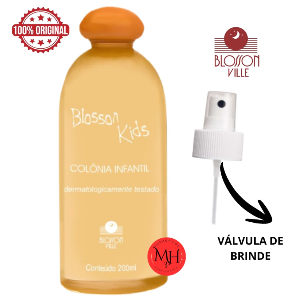 Colônia infantil ORIGINAL Blosson Kids 200ml (Blosson Ville) a Laranjinha  com válvula