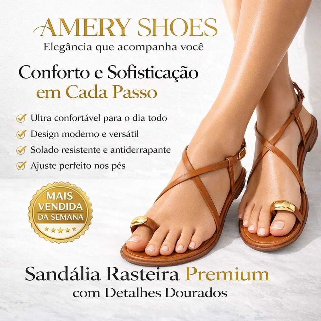 Sandália Feminina Simples Cruzada Enfeite Ajustável Confortável Traseira Lançamento Rasteirinha Nova