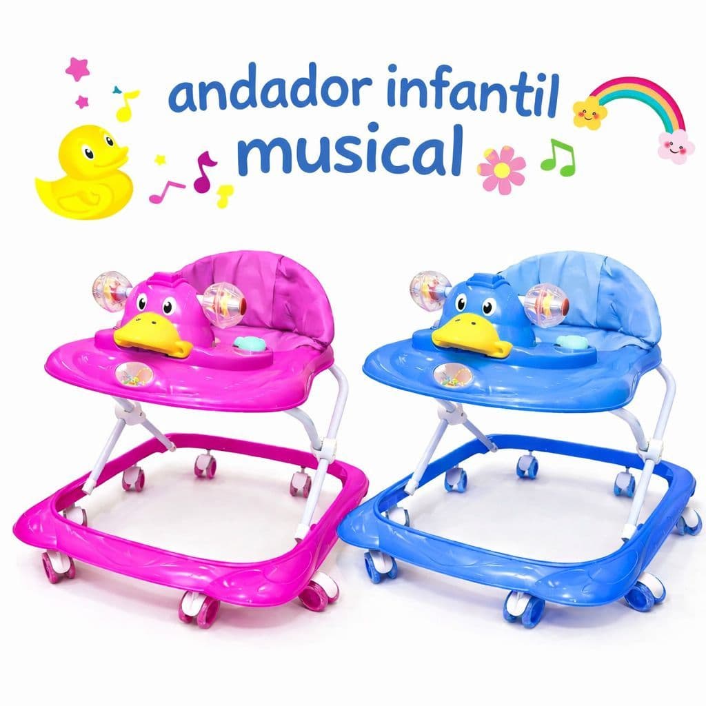 Andador Infantil Musical para bebês Menino e Menina Estimula Coordenação Com Estofado