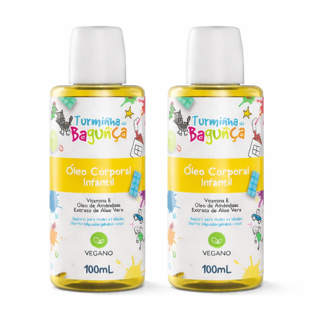 Kit 2 Óleos Corporais Infantil Turminha Da Bagunça 100ml