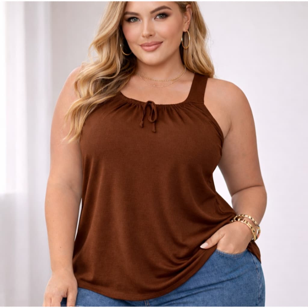 Blusa Regata Feminina do G1 ao G5 Regata PLUS CIZE DUNA