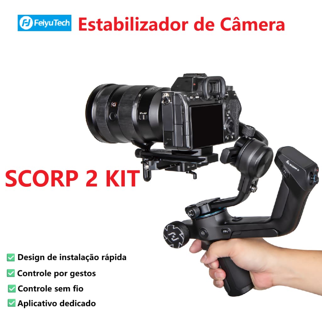 FeiyuTech SCORP-2-KIT Estabilizador De Câmera Carga 2.5kg Para Câmera DSLR/mirrorless Sony/Nikon