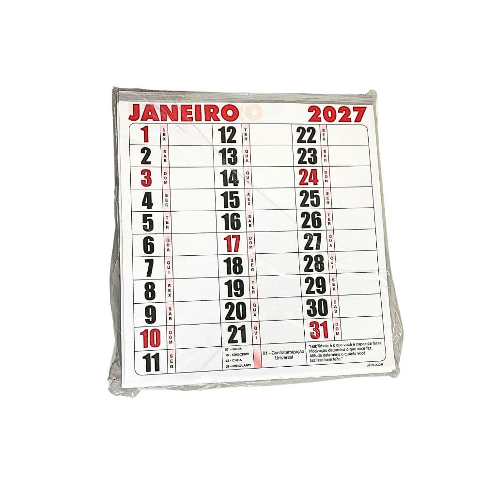 10 Blocos Tipo Agenda Refil Para Calendários De Parede 21x22 Anual Folhinha Comercial 2027