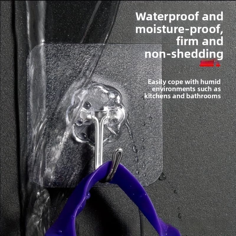 Kit com 1/5/10 Gancho Adesivo para Parede Transparente  Organizadores Casa