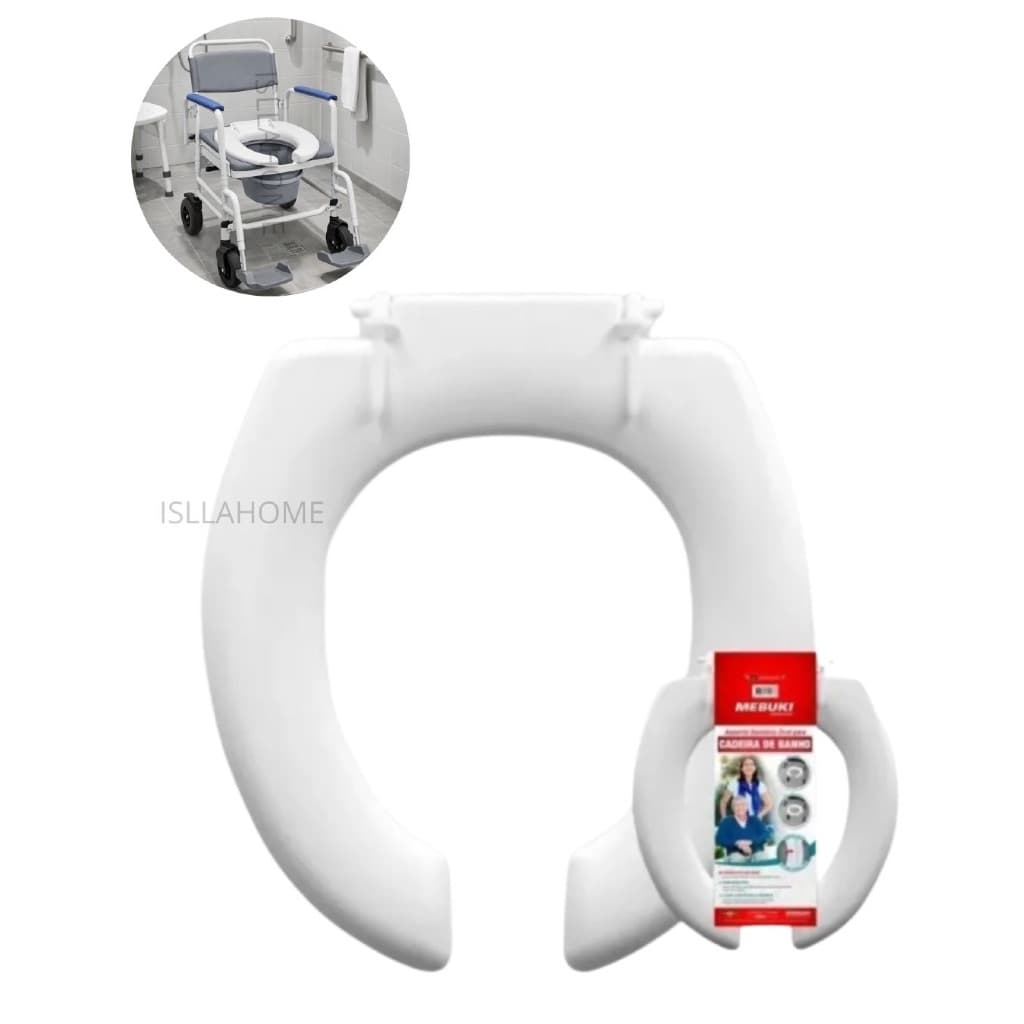 Assento Sanitário Oval para Cadeira de Banho com Abertura Frontal – Resistente e Confortável