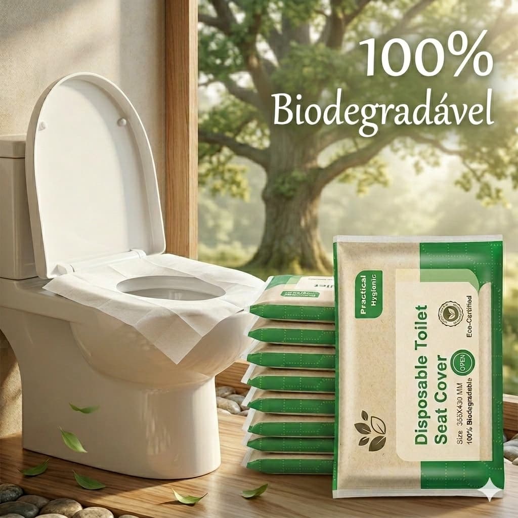 Protetor de Assento Sanitário Descartável Biodegradável Higiene e Sustentabilidade em Qualquer Lugar