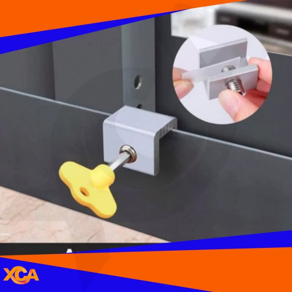 Trava Segurança Janela De Correr Porta Deslizante Com Chave Bloqueador Infantil Bebê Anti-Queda