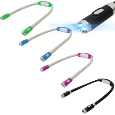 Luminária Flexível Led para Pescoço Lanterna Pilha Costura Trabalho Leitura
