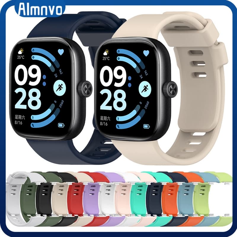 Pulseira Silicone Ajustável Para Smartwatch Relógio Redmi Watch 6 5/4/Xiaomi Mi Band 9 8 Pro Strap Acessórios Esporte