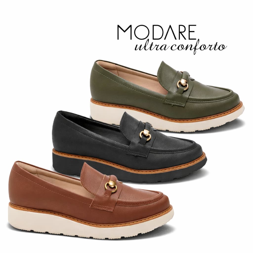 Sapato Ultra Conforto Mocassim Feminino Modare Casual Napa 