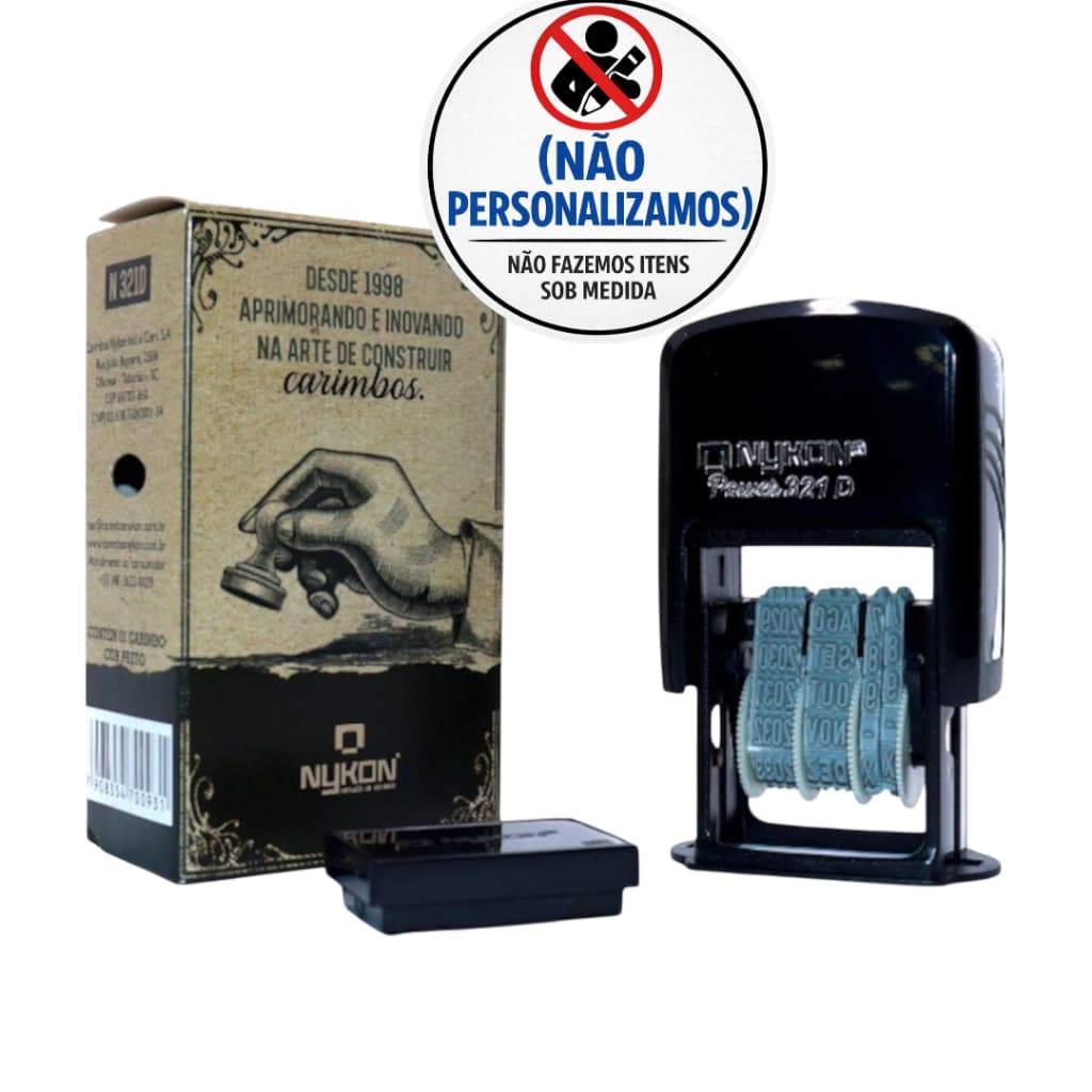 Carimbo Datador Automático Nykon 321d  -não personaliza com nome