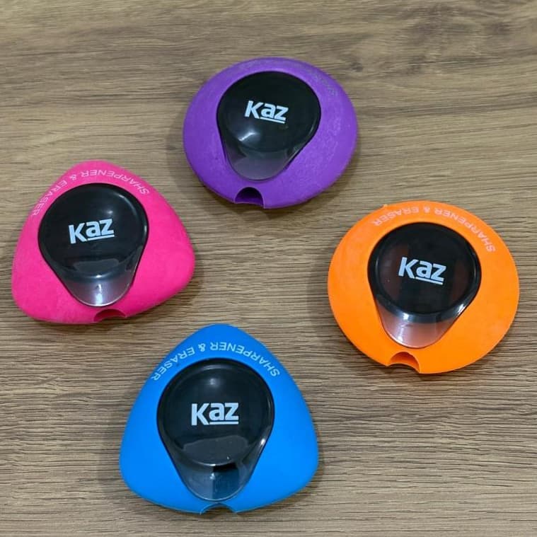 Apontador com Borracha 2 em 1 KAZ Triangular Cores Neon