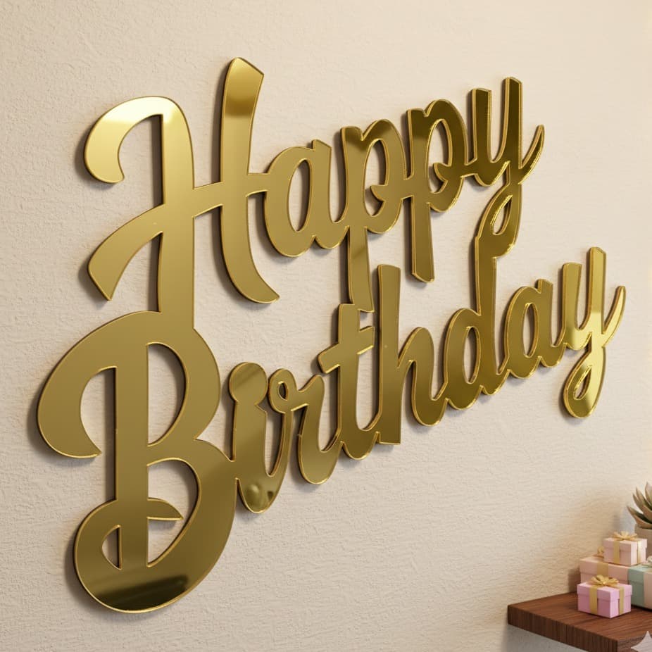 Palavra Decorativa em Acrílico para Painel de Aniversário Happy Birthday Decoração