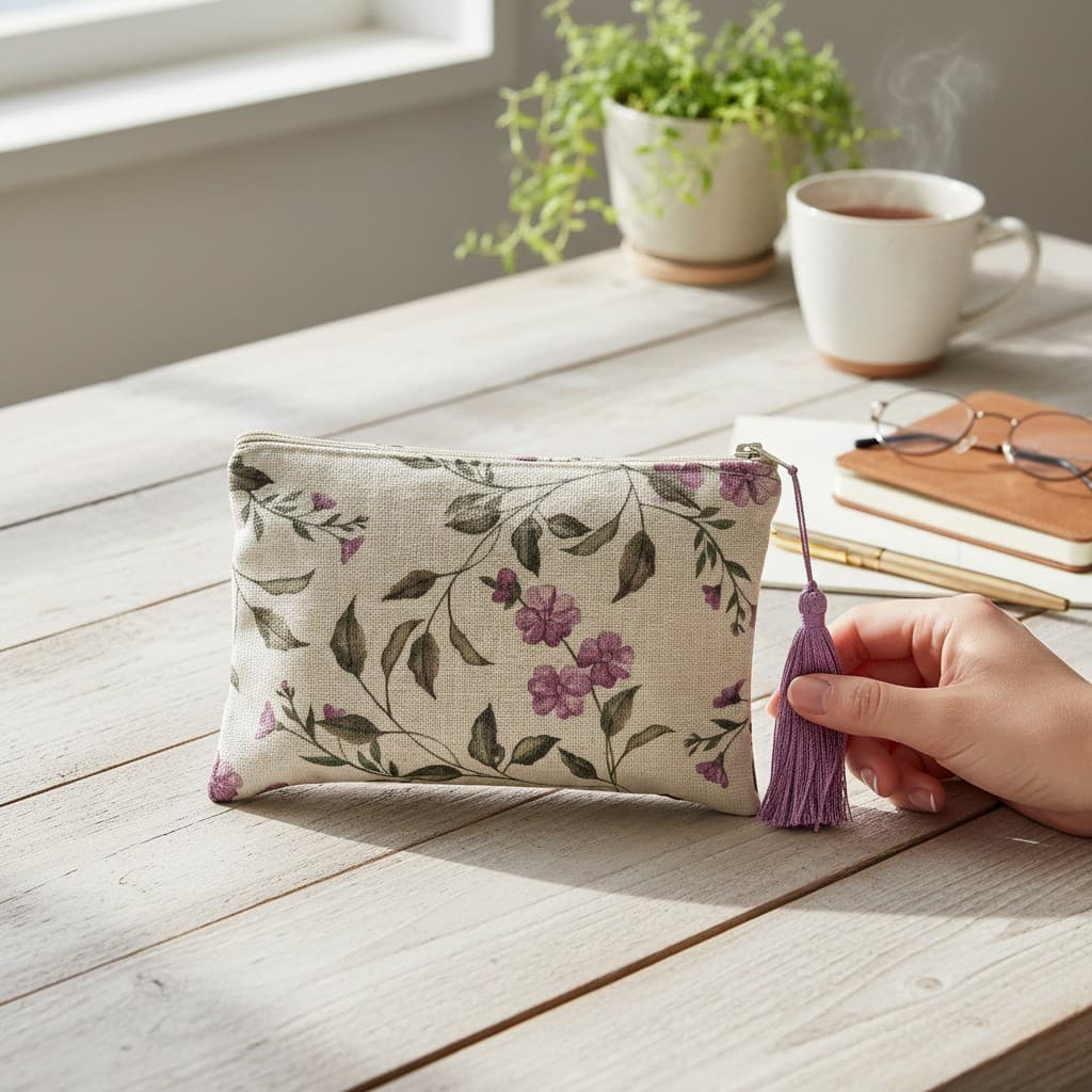 Necessaire de Linho Estampado - Dia das Mães - Mamis