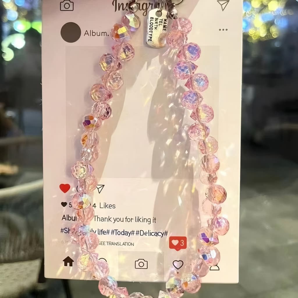 Acessório Tenda Moda: Strap Braço Cristal Premium com Clipe para Capinha de Celular