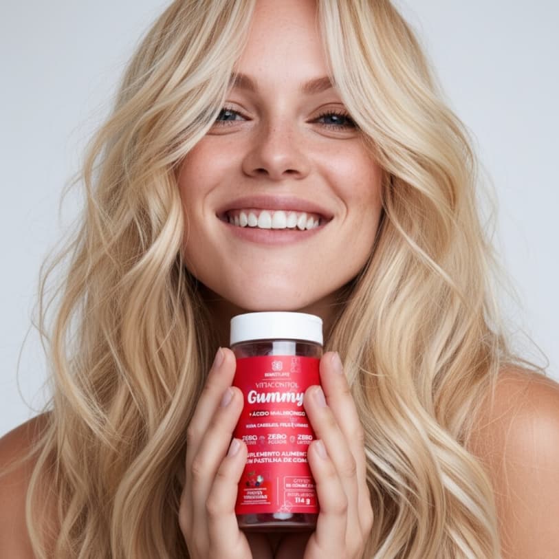 Vitamina Capilar Gummy + Ácido Hialurônico Vittacontrol ZERO SUPER CONCENTRADO