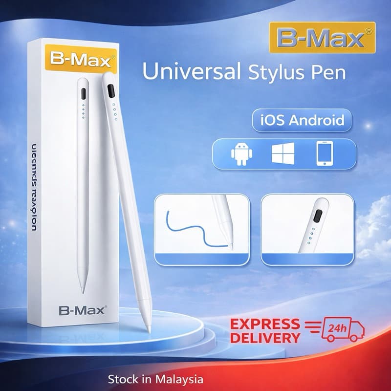 Caneta Para Tablet Stylus Pen Universal Magnética Regarregável para iPad iPhone Android B-max