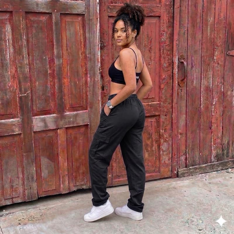 Calça Cargo Feminina Boca Larga StreetWear - Envio Rápido