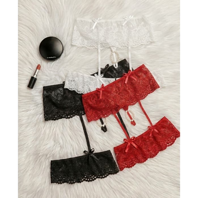 Calcinha Tailandesa - Perneira Persex Cinta Liga Sexy Pérolas Eróticas