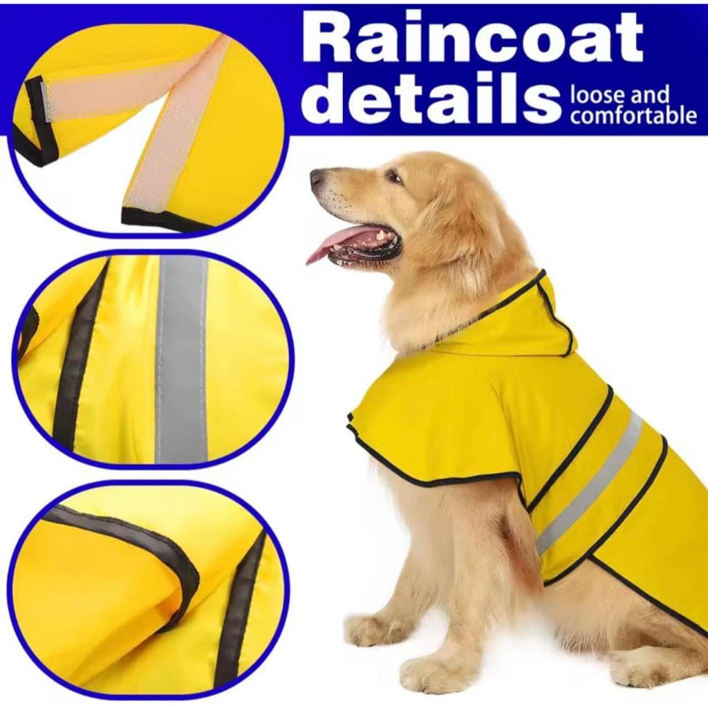 Capa de chuva impermeável e ajustável para pets cães cachorro