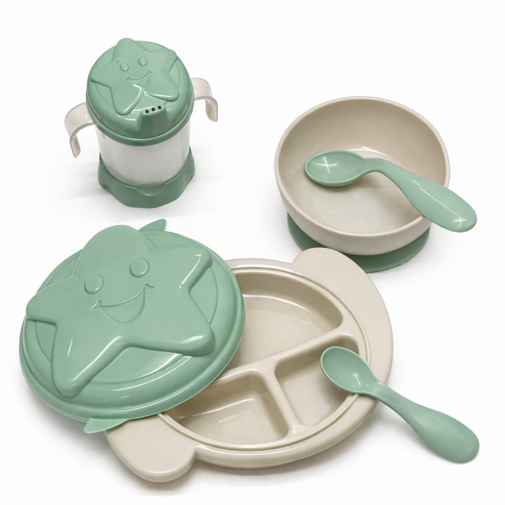 Kit Alimentação Bebê Papinha Baby Menino Menina Pratinho Potinho Copinho