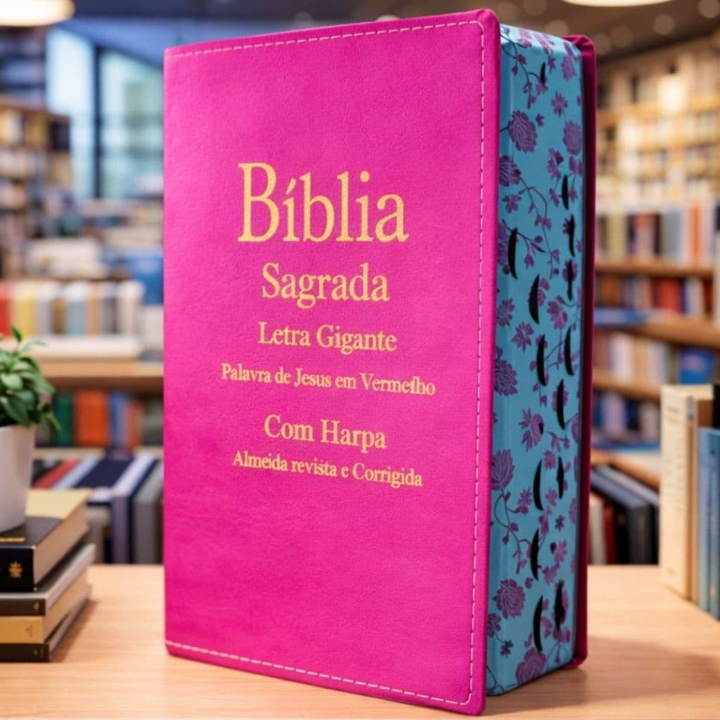 Biblia Feminina Letra Grande | Harpa & Corinhos | RC | Luxo Pink