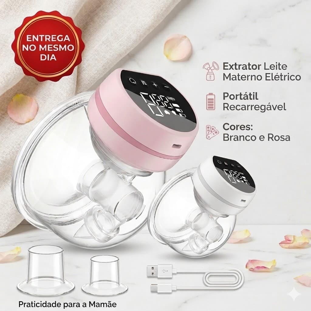 Bomba Leite Materno Elétrica Portátil Recarregável Extrator