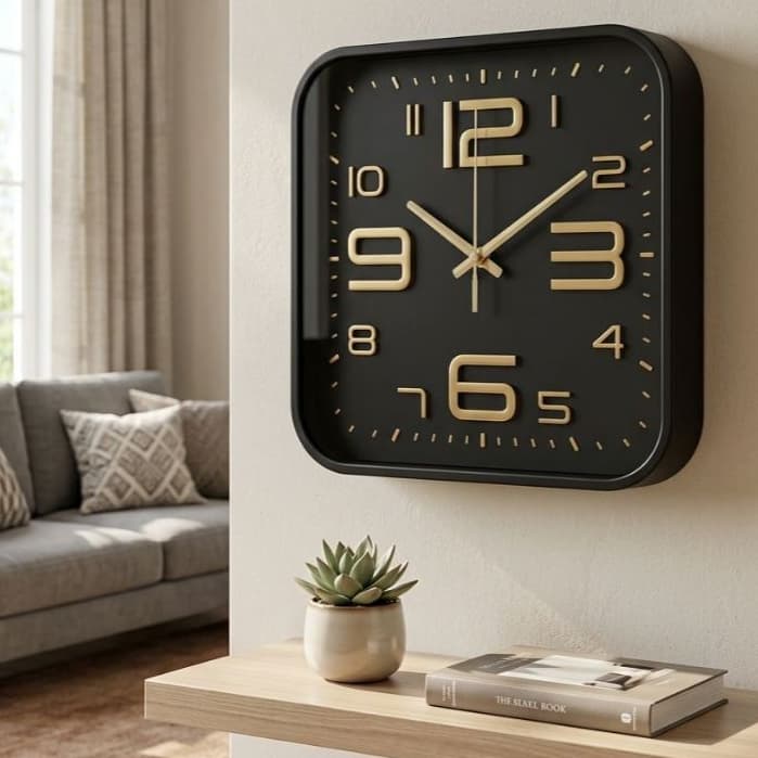 Relógio de Parede Analógico Quadrado 20X20CM ou 25x25cm